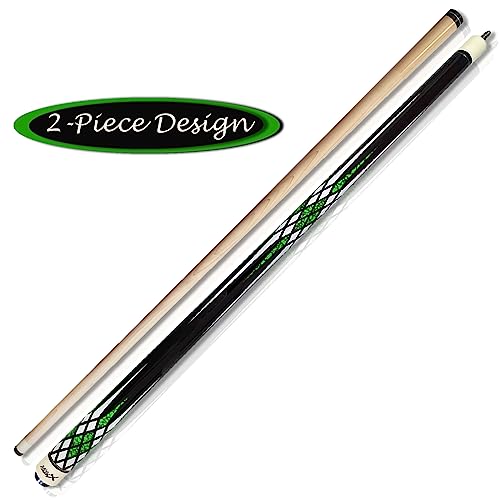 Tai ba cues Pool Cue Stick, 13mm Tip, 58", Hardwood Canadian Maple Professional Billiard Stick 19,20,30 Oz (Selectable)-Blue, Red, Green Pool Cue Stick - color: Green-19oz + Case