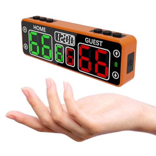 Mini Digital Scoreboard - Portable Tabletop Scoreboard for Games, Wireless Electronic Scoreboard with Buzzer, Score Keeper for Cornhole/Pickleball/Backyard Fun/Game Night - style: scoreboard with timer(6"x1.9")