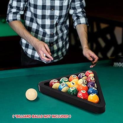 GSE Games & Sports Expert Deluxe Heavy Duty Solid Wood Billiard 8-Ball Triangle / 9-Ball Diamond Pool Ball Racks for 2-1/4" Pool Balls, Billiards Accessories - color: Black, style: 8-Ball Triangle Rack