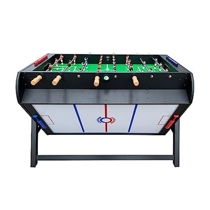 KICK Triplex 55″ Telescopic Rods 3-in-1 Swivel Multi Game Table – Foosball, Pool/Billiards & Air Hockey - color: Black