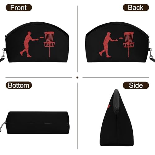 Disc Golf Icon Basket Travel Makeup Bag Cosmetic Toiletry Bags PU Leather Organizer Case