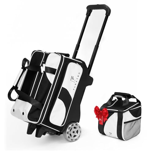 Flextro 3 Ball Bowling Bag with Wheels – 2+1 Modular Roller, 5-Inch Heavy-Duty Wheels, Zero-Wobble Aluminum Handle, Separate Shoe Compartment, Fits Men & Women