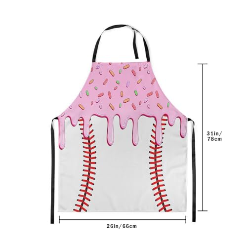 Castle Fairy Ice Cream Drip Baseball Kids Kitchen Apron - color: Trendy Pink