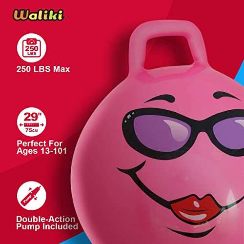 WALIKI Hippity Hop Ball for Adults Races | 29" Pink Hopper | Jumping Ball | Perfect Outdoor Game for Family Fun - size: Ages 13-101 (29")