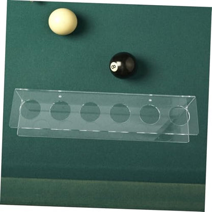 Toyvian 2Pcs Wall Mounted Acrylic Billiard Cue Rack Holds Pool Sticks Space Saving Durable Design for Home Club and Bar Use Easy Installation Stylish and Elegant