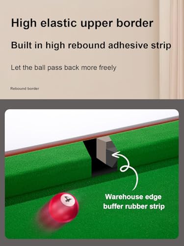 Folding Pool Table, Durable 3-Bag Billiards Training Table, for Game Room Living Room Office, with Leveling Device