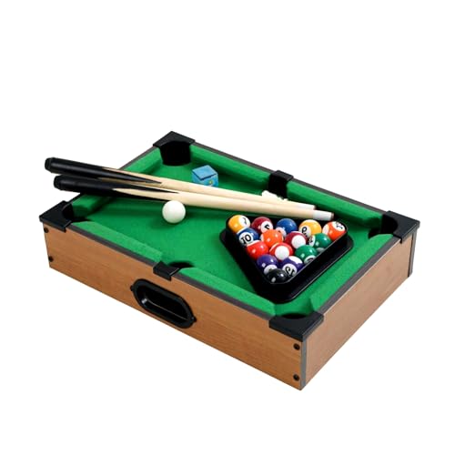 Mini Pool Table Wooden Billiards Tabletop Board Game for Family Night Party Time Gift for Cat Lovers - size: 14"