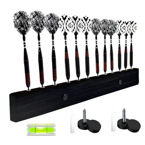 DIMBOI Wood Dart Holder Wall Mount Displays 4 Sets for A Total of 12 Steel/Soft Tip Dart
