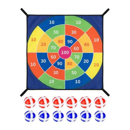 Trampoline Dart Board Game - Sticky Ball Target Toy Set | Trampoline Sticky Ball Game | Throwing Dartboard | Sports Fun Party Toys for Kids Adults Backyard Indoor Outdoor Party Neighborhood