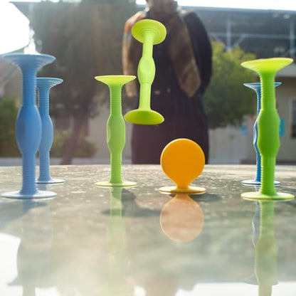 Sucker Darts Throwing Game Set, Silicone Suction Cup Toys - color: Blue+green