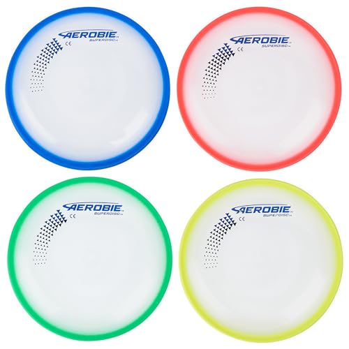 Aerobie Superdisc Outdoor Flying Disc, Flying Ring for Kids Parties and Backyard Games, Teen Boys Gift Ideas, Kids Toys for Ages 5 & Up, Blue, 10”