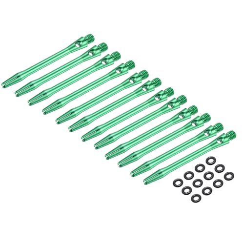 PATIKIL Aluminum Dart Shafts, 2BA Dart Stems Replacement Accessories with Rubber Rings for Steel Tip - color: Green, size: 48mm