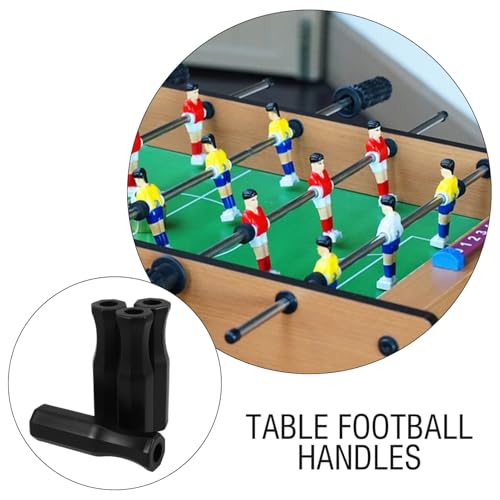 4PCS Foosball Table Handle Grip Replacement, Black Plastic Soccer Rod Handles, Octagonal Table Football Grip for Mini Foosball Tabl·e Accessories 4.53"