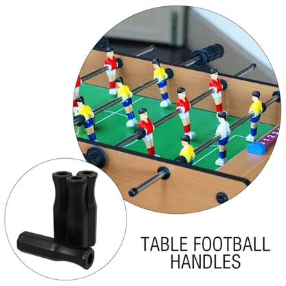 4PCS Foosball Table Handle Grip Replacement, Black Plastic Soccer Rod Handles, Octagonal Table Football Grip for Mini Foosball Tabl·e Accessories 4.53"
