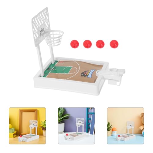 VOSAREA 1 Set Mini Basketball Hoop Game - Tabletop Basketball Shooting Tool for Kids Adults - Interactive Finger Shoot Desktop Decor - Portable Indoor Sports Party Favor