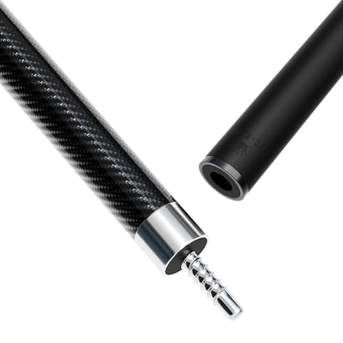 Cue-King Pool Cue Military-Grade Carbon Fibre 58” 18oz 2 Piece with 12.5mm Premium Tip Finished in Gloss Exposed Carbon Fibre, Professional Pool Cue - style: Carbon Cue