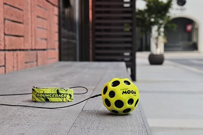 Waboba Bounceback Returning Yellow Moon Ball Hyper Bouncy Balls, Extreme Bounce and Fun, Super High Bouncing Ball for Active Play and Outdoor Games - style: Yellow