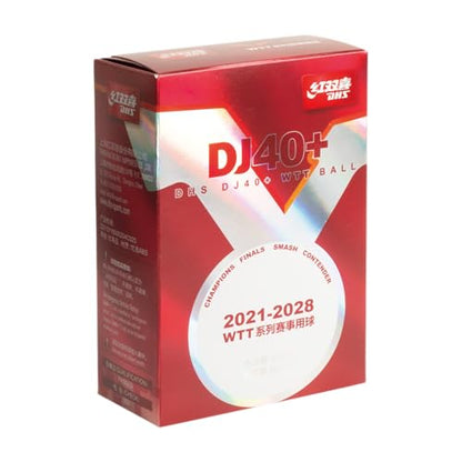 DHS Sports DJ40 WTT 3 Star Table Tennis Ball - Official WTT Ball, ITTF Approved, Premium ABS, Seamed 40mm+ Ball, 6 Balls Pack
