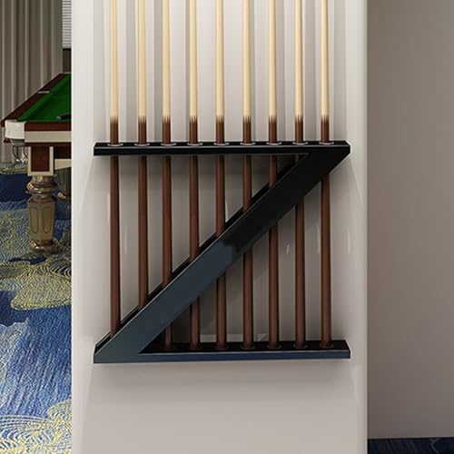 Wall-mounted Billiards Pool Stick Holder,Collapsar,9-Hole Billiard Cue Racks, Table Accessories,for Game Room(Gold) - color: Gold