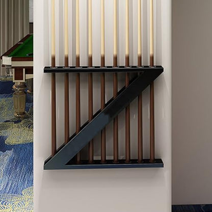Wall-mounted Billiards Pool Stick Holder,Collapsar,9-Hole Billiard Cue Racks, Table Accessories,for Game Room(Yellow) - color: Yellow