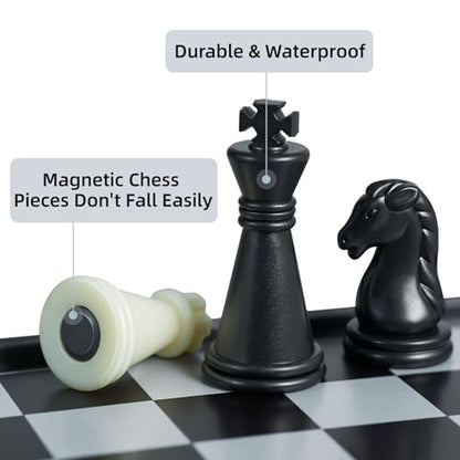 Mini Travel Chess Set - 5.1 Inhces Magnetic Portable Folding Chess Board Games for Kids - Small Pocket Chess Set(X-Small)