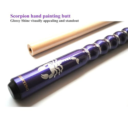58" Pool Cue Stick,13mm 2-Piece Maple Hardwood Ergonomic Design Billiard Cues Kit,19/20/21oz - color: Purple, style: 19oz