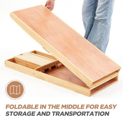 CroBlissful Folding Dutch Shuffleboard Wooden Dutch Shuffleboard with Accessories, 79" L x 16" w x 2" h