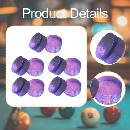 10 Pieces Break Jump Clear Cue Tip Billiard Pool Cue Tip Hard Professional Replacement for Player Billiard Beginners Snooker - color: Purple