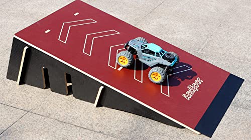 Kids Jumping Ramp for Skateboard, Bike, Scooter, BMX, RC Car and Dirt Bike, 42.91 in, Red - color: Red, size: L300