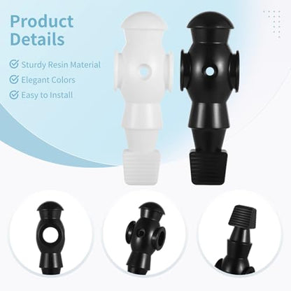 26 Pcs Foosball Men, Resin Foosball Replacement Parts, Table Soccer Player Set for Tournament Foosball - color: Black and White