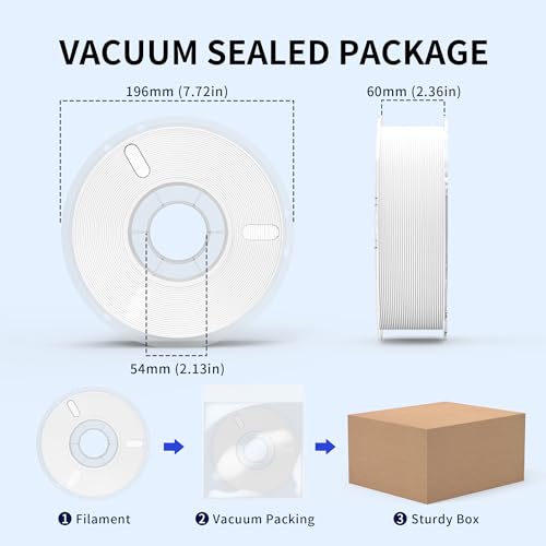 RAMBERY White PLA+ 3D Printer Filament 1.75mm 4kg Spool, Toughness Upgraded 3D Printing Filament, Neatly Wound Fit Most FDM Printers, 1KG X 4 Spools - color: Pla+ White, size: 4kg