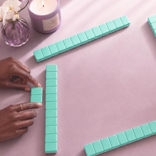 American Mahjong Game Set, 166 Light Green Tiles, 4 All-in-One Transparent Racks/Pushers, Complete Mahjong Tile Set, Light Blue Carrying Bag - color: Light Blue
