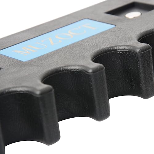 5 Holes Pool Stick Holder Billiard Cue Rest Weighted Against Table Bar Chair,Cue Stick Holder with 2 Cue Chalk Cubes Holders, Black