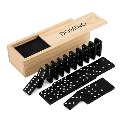 Mini Wooden Dominoes Set for Adults, 2 Pack - Classic Double Six Domino Game in a Wooden Case - Educational Board Games & Activity for Teens, Adults - style: 2 Pack