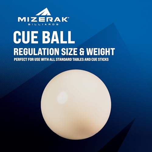 Mizerak Replacement Cue Ball – Regulation Size & Weight – Durable, Scratch-Resistant – Standard Pool Table Cue Ball