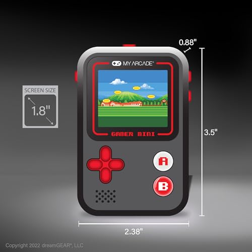 My Arcade Gamer Mini Classic-Red: Miniature Handheld Gaming System Packed with 160 Games, 1.8'' Color Display (DGUN-3925), Small - style: Gamer Mini Classic-Red
