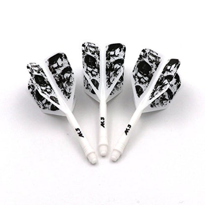 CUESOUL ROST Integrated Dart Shaft and Dart Flight Standard/Slim/Diamond/Big Wing/Tear/Diamond - color: 28mm-Big Wing Shape-White Skeleton