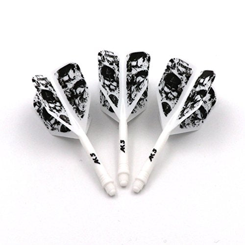 CUESOUL ROST Integrated Dart Shaft and Dart Flight Standard/Slim/Diamond/Big Wing/Tear/Diamond - color: 28mm-Big Wing Shape-White Skeleton