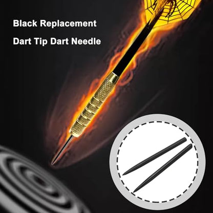 15pcs Dart Tips 2.3mm Dart Spare Points Nickel-Plated Iron Replacement Smooth Tips Metal Dart Points for Glide Spare Dart Points Black - color: 38mm