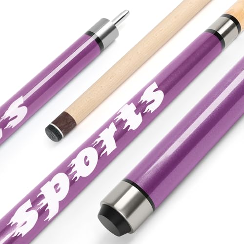 "Sports" Series Jump Break Cue 2-in-1 , 21-28 Oz Break Cue with 14mm Fiberglass Tip ,Professional 58'' Jump Cue Stick Set with Billiards Gloves and Chalks for Powerful Breaking and Skillful Jumping. - color: Purple, size: 21 oz