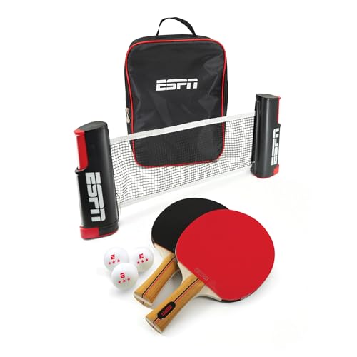 ESPN Ping Pong Set, Table Tennis Ideal for Family Games and Game Night - color: Net + 2 Paddles + Balls