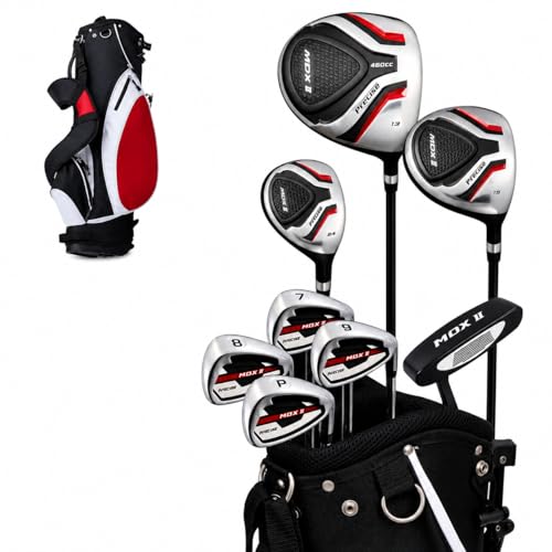 Precise Complete Teen Golf Club Set for Ages 13–16 – Includes Titanium Driver, Stainless Steel Hybrid, 7–PW Irons, Putter, Stand Bag & 3 Headcovers – Graphite/Steel Shafts