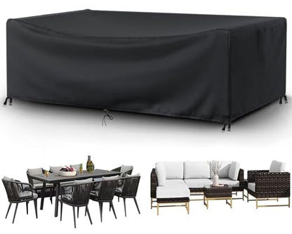 Patio Furniture Covers Outdoor Table Cover Waterproof Rectangular Patio Dining Table Cover Wind Dust Proof Anti-UV Garden Sectional Couch-Cover Table and Chair Set Covers 80"L x 40"W x 29"H Black - color: Standard Size, size: 0 80"L x 40"W x 29"H