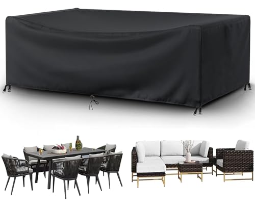 Patio Furniture Covers Outdoor Table Cover Waterproof Rectangular Patio Dining Table Cover Wind Dust Proof Anti-UV Garden Sectional Couch-Cover Table and Chair Set Covers 80"L x 40"W x 29"H Black - color: Standard Size, size: 0 80"L x 40"W x 29"H