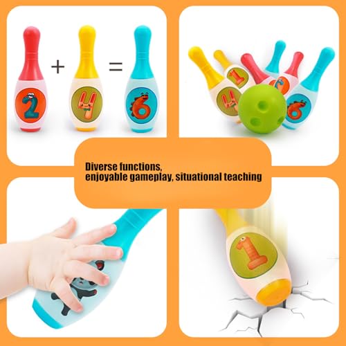 Bowling Game Set Toy for Preschooler Learning Fun Hand Eye Coordination Set for Family Party Gathering Toy - size: Medium