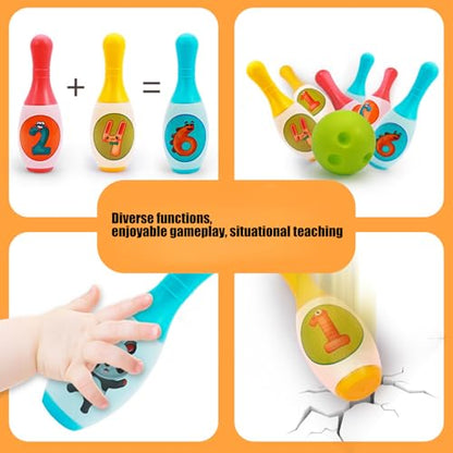 Bowling Game Set Toy for Preschooler Learning Fun Hand Eye Coordination Set for Family Party Gathering Toy - size: Medium