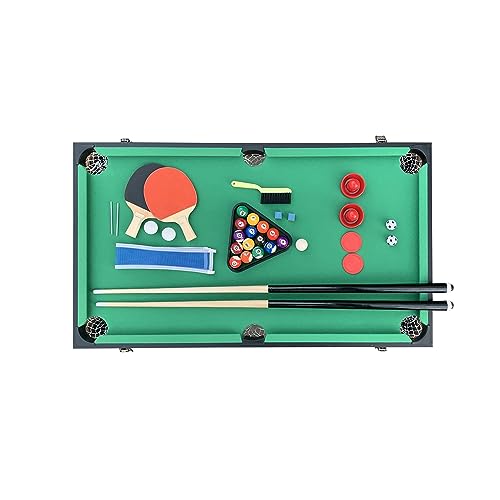 KICK Quad 48" 4-in-1 Multi Game Table – Foosball, Billiards/Pool, Glide Hockey & Ping Pong - color: Brown