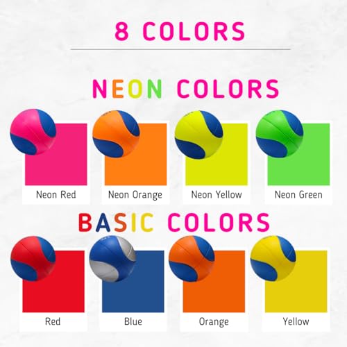Macro Giant 6 Inch (Diameter) PU Foam Basketball, Set of 4, Basic Colors, Beginner, Training Practice, Playground, Preschool - color: Basic Colors