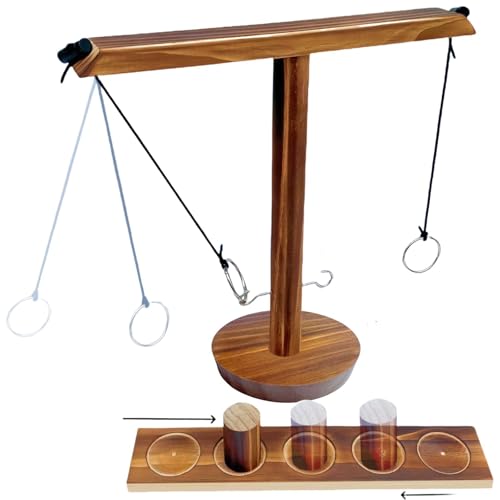 Ring Toss Games for Adults, Yard Games, Patio Decor, Outdoor Indoor Games, Wooden Hook and Ring Game for Bars,Party，Home