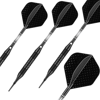 Darts Plastic Tip Set - 18g 21g Colorful Rainbow Soft Tip Darts 50 Anti-Loose O-Rings 6 Shaft (Aluminum/Nylon 45mm) 6 Durable Flights Extra 50 Soft Tips Electronic Dartboard - color: Black-DART-D